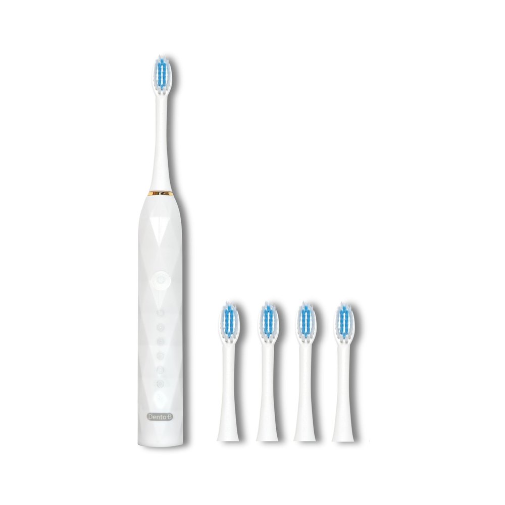 Dento-B X-9 Sonic Electric Toothbrush For Men & Women Reachargeable With 4 Brush Heads And Charging Cable 6 Brushing Modes Upto 42000 Strokes Per Minute 2 Minutes Smart Timer 30 Seconds Zone Change Reminder IPX-7 Waterproof 55DB Noise Reduction 1 Yea