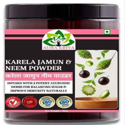 Aura Kriya Neem Karela Jamun Powder for Sugar Management | Karela Jamun Powder (600 gm, Pack of 2)