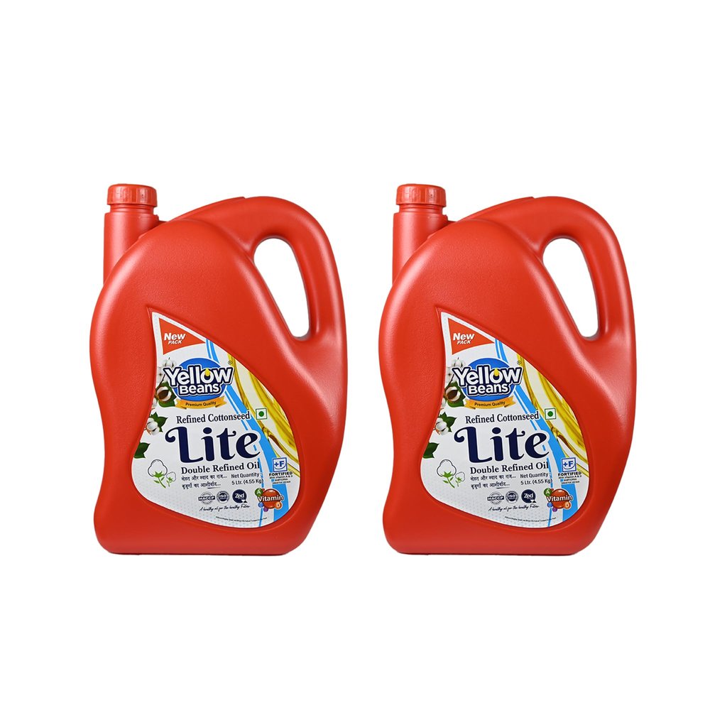 Yellow Beans Cotton seed Oil Combo Pack Of Two (5 ltr) Refined Cooking Oil for Balanced Diet and rich in vitamin E Pure Cottonseed Oil (kapasiya)