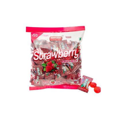 Mayurs Gels | Jelfiee Strawberry Flavoured Jelly Candy Pouch | 175 gms | Sweet fruity experience | Ideal for Gifting and Everyday Enjoyment