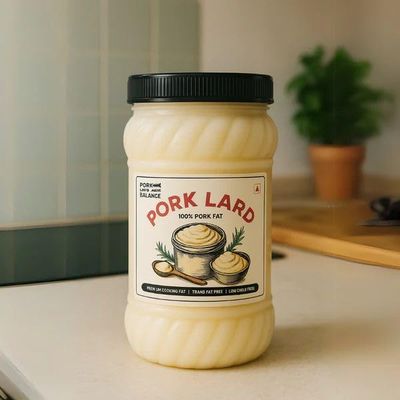PORK LIFE BALANCE Pork Lard (700 g) - Ready to Cook, Gluten & Soya Free, Pure Rich Pig Fat With Flavors & Nutritions, No Trans Fat, Keto-Friendly (Pack of 1)