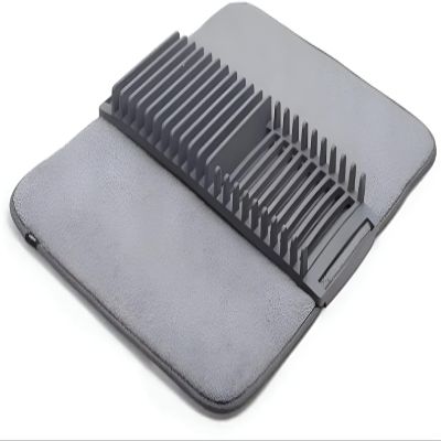 KESHAVAM Dish Drying Mat | Plate Drying mat with Foldable Rack  Fast Drying, Non-Slip Kitchen Dish Mat for Plates, Bowls & Cookware | Super Absorbent Microfiber Mat with Drainer Rack (Grey, Large)