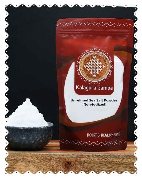 Kalagura Gampa Unrefined Sea Salt Powder |Hand- Harvested| Iodized Natural Salt | 1000 Grams|