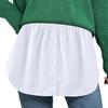 AOCASDIY Shirt Extender for Women Adjustable Layering Fake Top Lower Sweep Shirt Half Length Skirt - White view 1