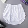 AOCASDIY Shirt Extender for Women Adjustable Layering Fake Top Lower Sweep Shirt Half Length Skirt - White view 3