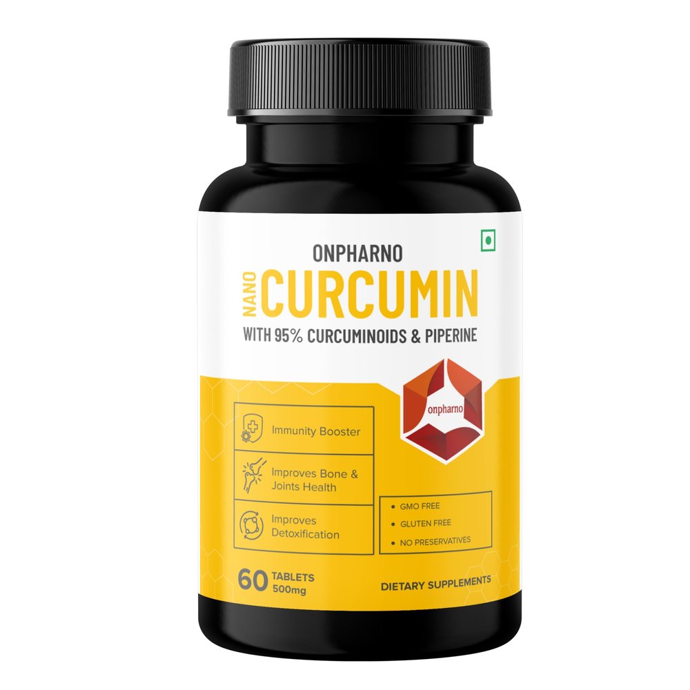 Onpharno Curcumin Tablets with Piperine and 95% Curcuminoids | Anti inflammatory Supplement for Adults | 60 tablets