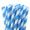 Bio-degradable Paper Straws| Blue & White Striped 6mm Width| Pack of 100 view 1