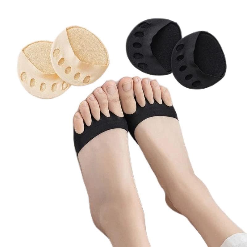 AMAMU ENTERPRISE 2 Pairs Women High Heels Forefoot Pads, Non-Slip Toe Socks Reusable Ball of Foot Cushions, Front Heel Protector Silicon Socks For Men & Women