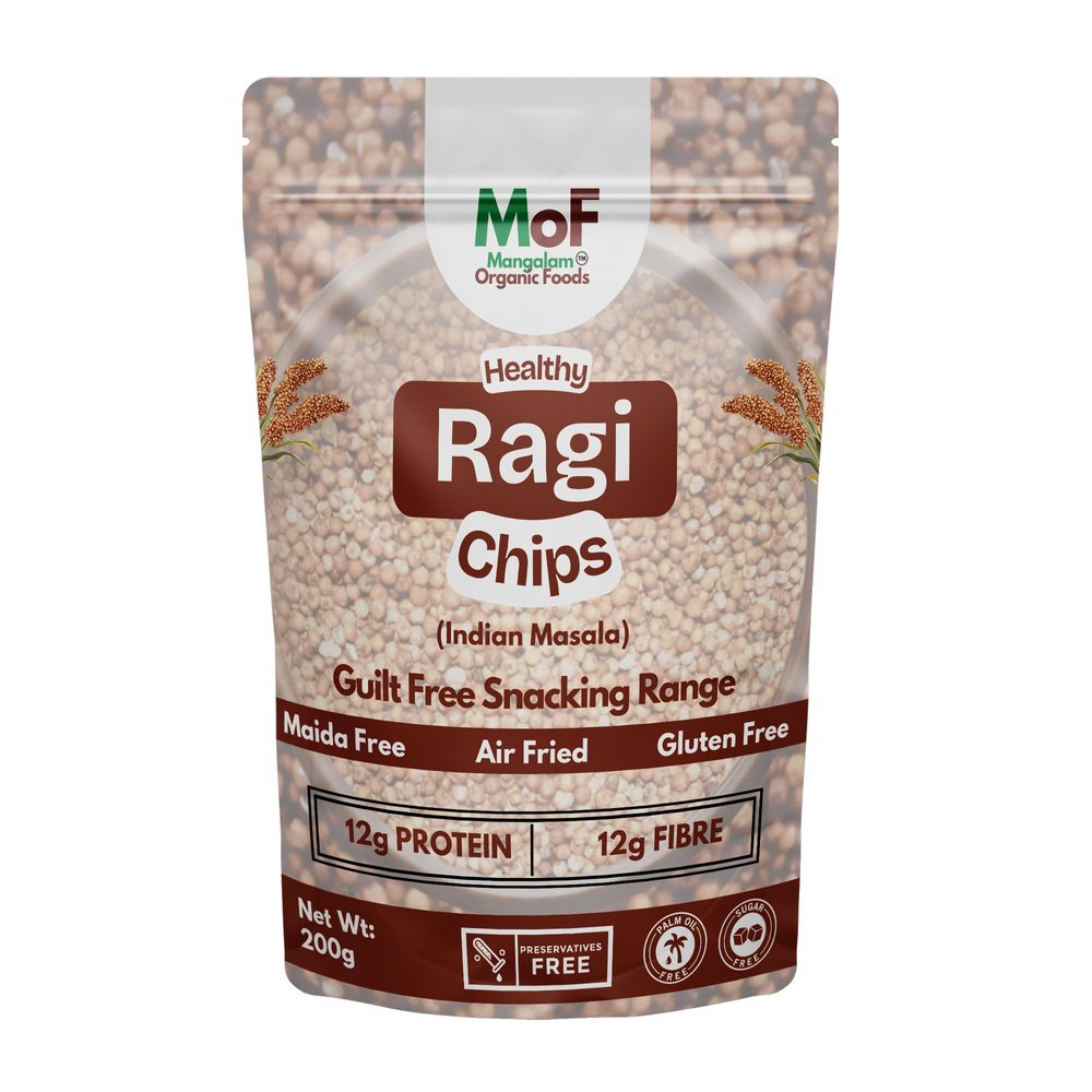 Baked Ragi Chips (200 gm) Baked, Healthy alternative, Tasty and nutritious, Rich in protein and Dietary fibers - Preservatives and chemical free
