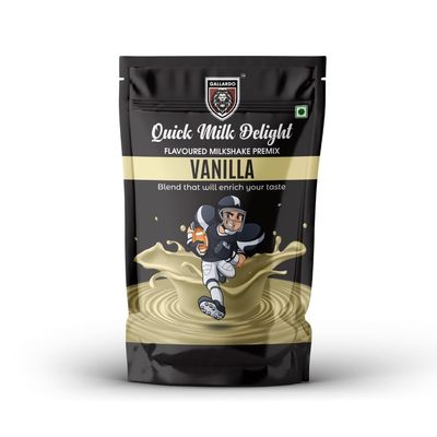 Gallardo Vanilla Milkshake Premix Powder | Instant Thick & Smooth Beverage Mix | Classic Vanilla Flavour | 500g (Pack of 1)