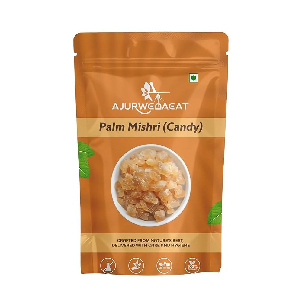 AJURWEDAEAT Palm Mishri Candy Natural Palm Sugar Crystals (Tal Mishri) | Natural Sweetener | Rich in Antioxidants & Minerals | Boosts Energy, Aids Digestion & Supports Immunity (460 GM)
