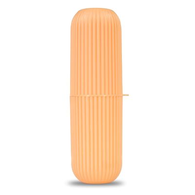 Drumstone ( Dual-Compartment Travel Toothbrush Case: Capsule Design, Strong Seal, Space-Efficient Holder for Toothbrush & Small Toiletries
