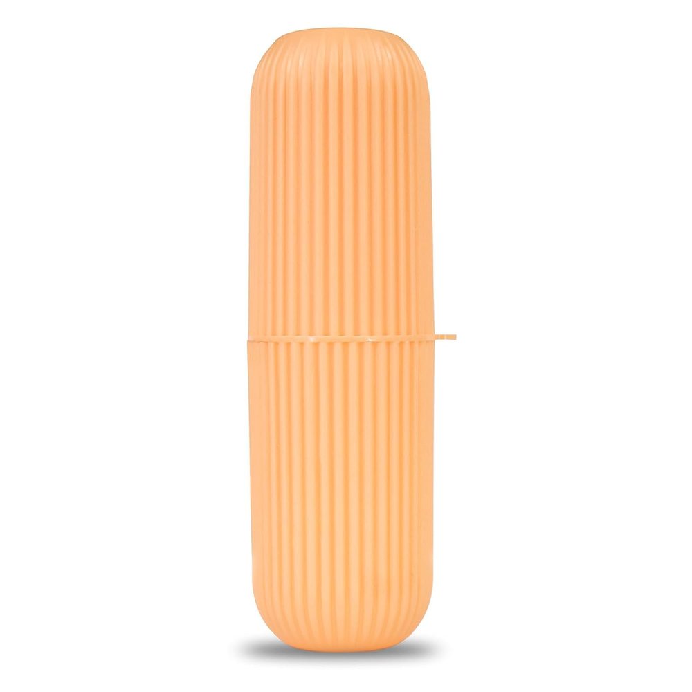 Drumstone ( Dual-Compartment Travel Toothbrush Case: Capsule Design, Strong Seal, Space-Efficient Holder for Toothbrush & Small Toiletries