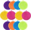 Harrods Silicone Dish Scrubber, 12 Pack - Food Grade, BPA Free, Reusable Rubber Sponges for Kitchen Cleaning, Dishes, Fruits & Vegetables, Dishwasher Safe & Dry Fast view 1