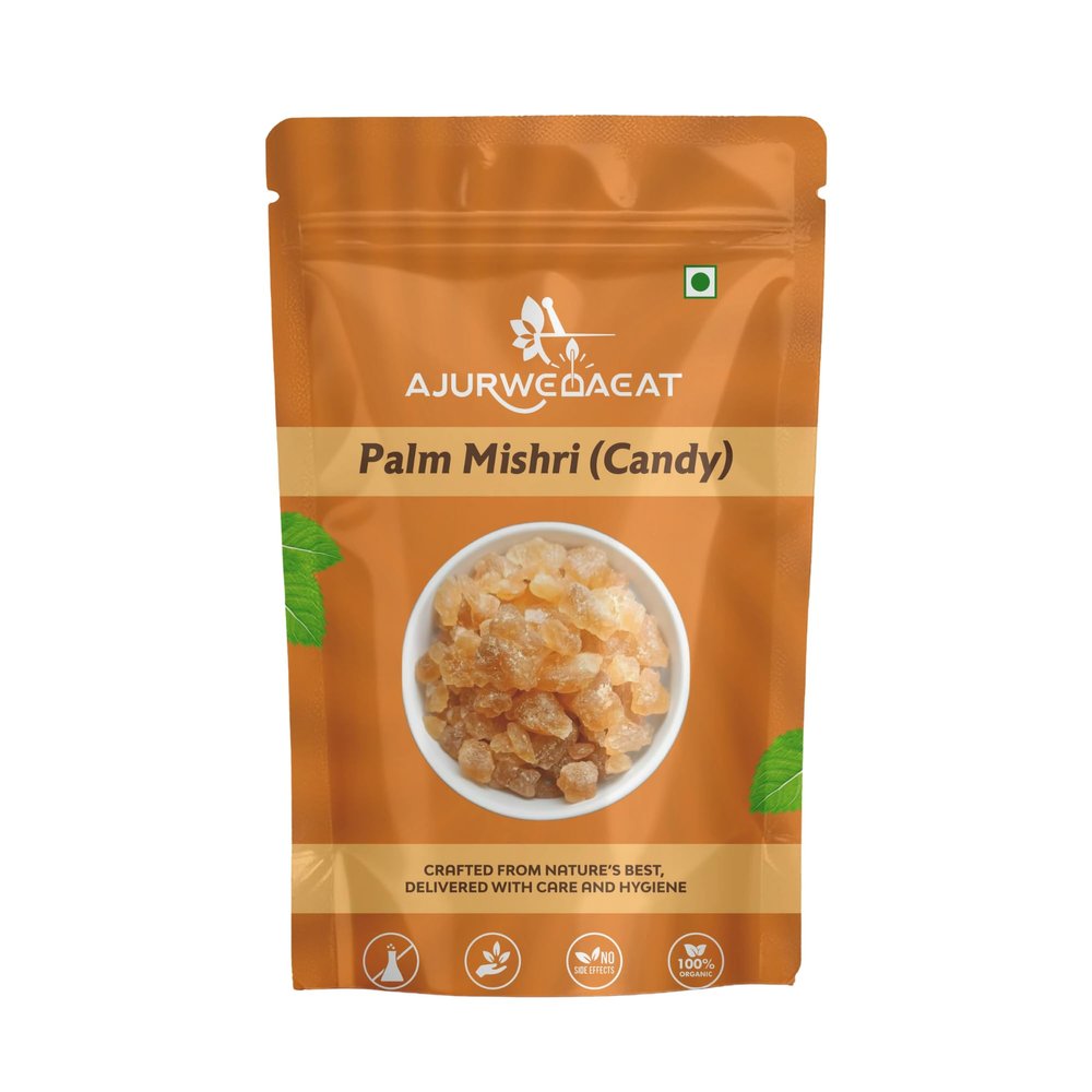 AJURWEDAEAT Palm Mishri Candy  Natural Palm Sugar Crystals (Tal Mishri) | Natural Sweetener | Rich in Antioxidants & Minerals | Boosts Energy, Aids Digestion & Supports Immunity (200 GM)