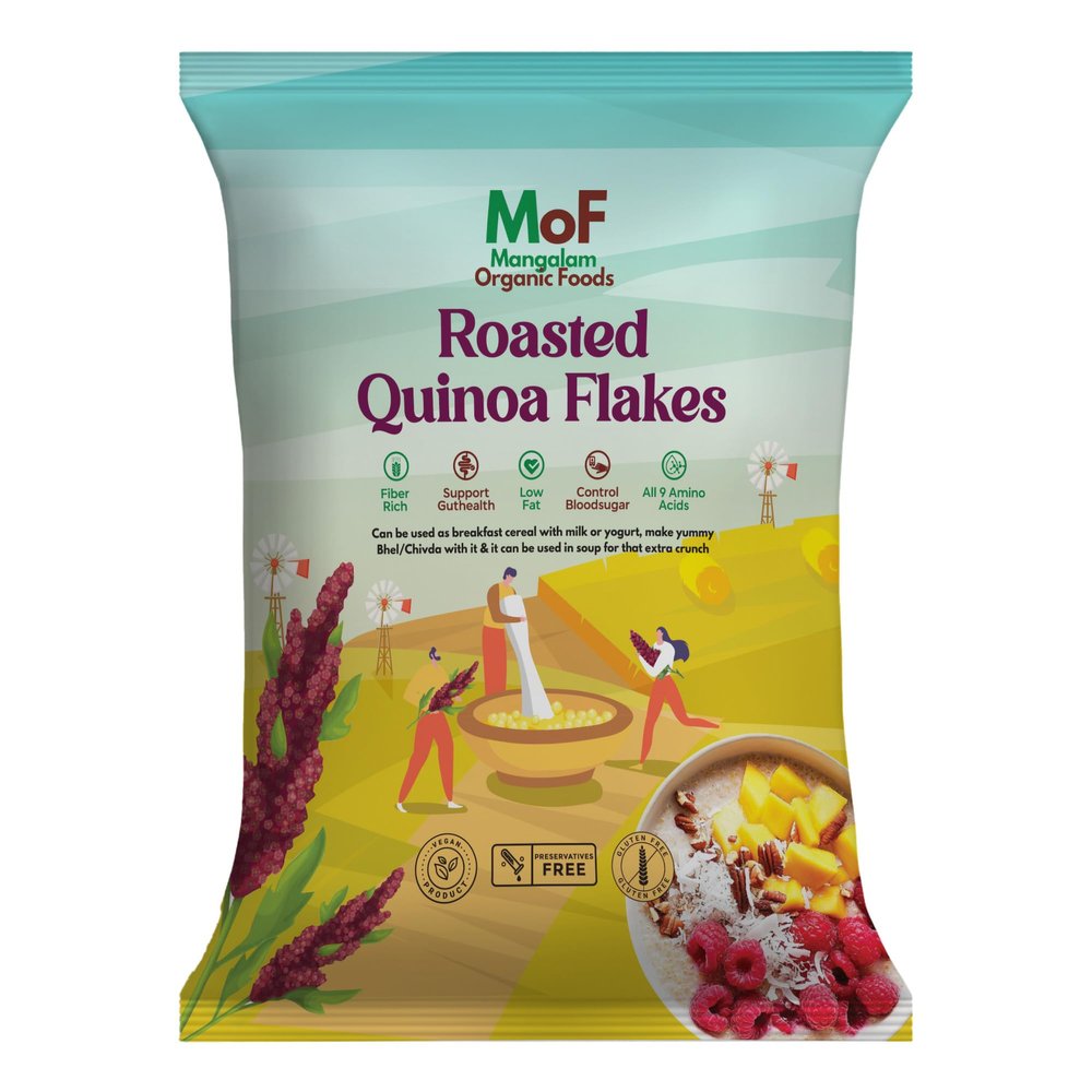 100% Healthy Roasted Quinoa Flakes (250 gm)