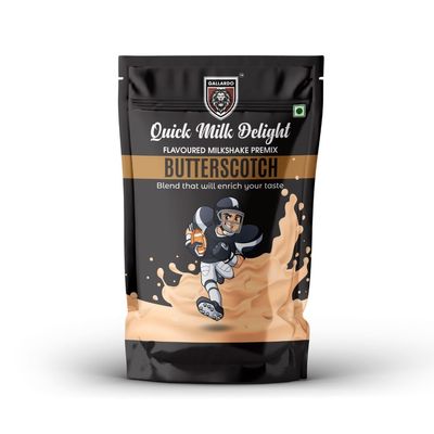 Gallardo Butterscotch Milkshake Premix Powder | Instant Thick & Smooth Beverage Mix | Creamy Butterscotch Flavour | 500g (Pack of 1)