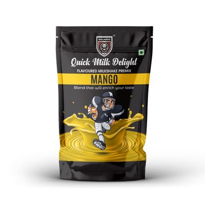 Gallardo Mango Milkshake Premix Powder | Instant Thick & Smooth Beverage Mix | Refreshing Mango Flavour | 500g (Pack of 1)