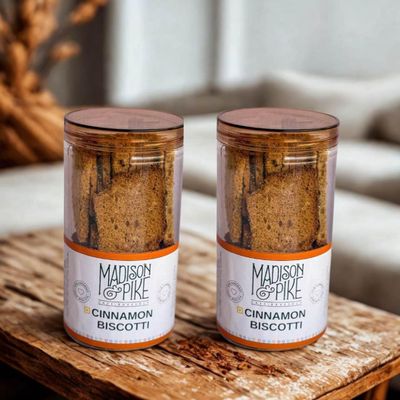 Madison & Pike Cinnamon Biscotti 200 gm | Twice Baked, Crisp, and Perfectly Spiced | Perfect for pairing with coffee & tea (200, 2, count)