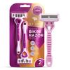 Azah Bikini Razor for Women [Pack of 2] | Hair Removal Machine for Arms, Underarms, Legs & Bikini Area | Quick & Painless Razor with Rubber Grip & 3 Precision Blades view 1