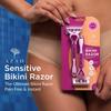 Azah Bikini Razor for Women [Pack of 2] | Hair Removal Machine for Arms, Underarms, Legs & Bikini Area | Quick & Painless Razor with Rubber Grip & 3 Precision Blades view 2