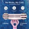 Azah Bikini Razor for Women [Pack of 2] | Hair Removal Machine for Arms, Underarms, Legs & Bikini Area | Quick & Painless Razor with Rubber Grip & 3 Precision Blades view 3