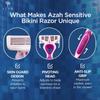 Azah Bikini Razor for Women [Pack of 2] | Hair Removal Machine for Arms, Underarms, Legs & Bikini Area | Quick & Painless Razor with Rubber Grip & 3 Precision Blades view 4