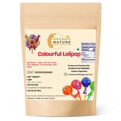 ORGANIC NATURE Classic Colourful Lollipops 400 Grams | Colourful Candy Treats | Kids & Party Favors