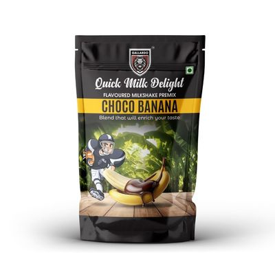 Gallardo Choco Banana Milkshake Premix Powder | Instant Thick & Smooth Beverage Mix | Chocolate Banana Flavour | 500g (Pack of 1)
