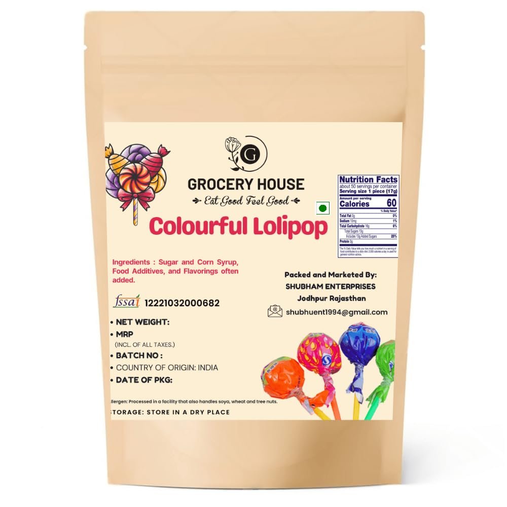 GROCERY HOUSE Classic Colourful Lollipops 400 Grams | Colourful Candy Treats | Kids & Party Favors