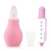 Hopop Baby Nose Cleaner/Nasal Aspirator & Baby Medicine Syringe Dropper Dispenser | Silicone Nozzle | Squeezable Pump | BPA Free | 0+ Months | Pink view 1