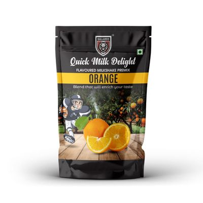Gallardo Orange Milkshake Premix Powder | Instant Thick & Smooth Beverage Mix | Refreshing Orange Flavour | 500g (Pack of 1)