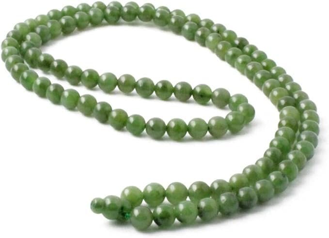 6mm 108 Canadian Jade Beads, Jaap Mala Necklace Natural Nephrite Jade Gemstone For Men Women