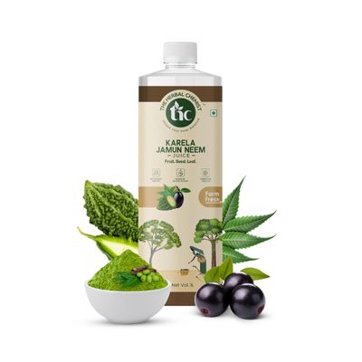 The Herbal Chemist Jamun Neem Karela Juice - 1L | Natural Blood Sugar & Detox Support | Ayurvedic Juice for Diabetes, Digestion, Liver Health & Immunity