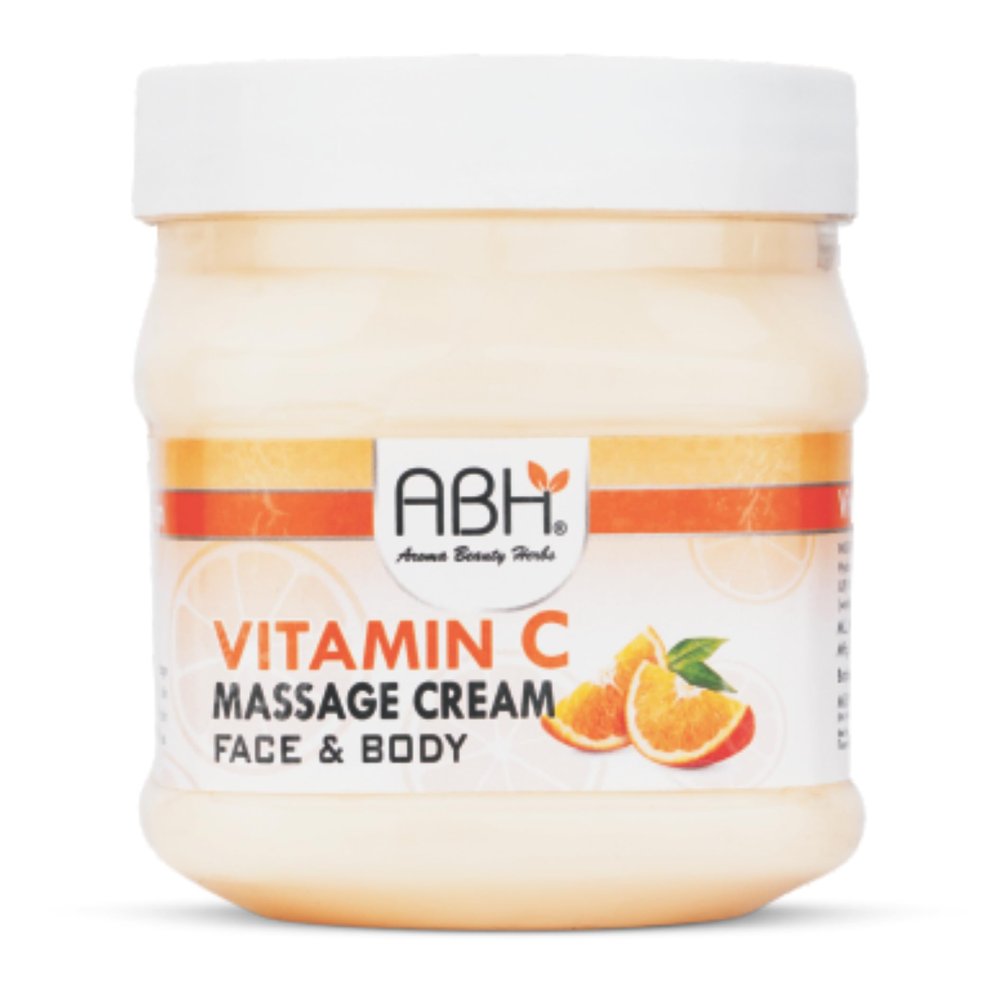 ABH Vitamin C Face Massage Cream  Skin Brightening & Repair, Reduces Dark Circles, Hydrates & Nourishes, Suitable for All Skin Types-200 gm