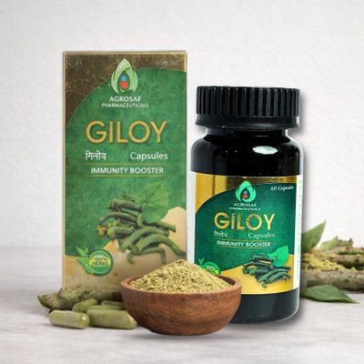 Agrosaf Giloy Herbal Immunity Booster Capsules, 500mg, 60 Capsules