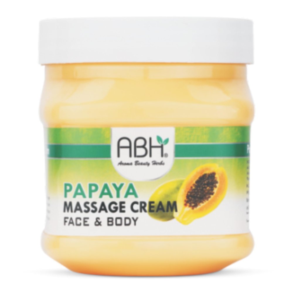 ABH Papaya Massage Cream Deep Nourishing & Brightening Formula | Helps Remove Tan & Dark Spots | Skin Softening & Hydrating | Suitable for All Skin Types-200gm