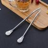 ATOOZED 2 in 1 Multi-Function Stainless Steel Drinking Straws with Filter Spoon Creative Coffee Spoon Drinking Straw,Barware Strainer Stirring Straws Pack of 1 view 1