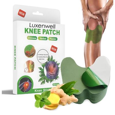 Luxenwell Herbal Knee Pain Relief Patches | Arthritis Inflammation Patch Sticker | 100% Safe & Natural Knee Pain Relief Products Natural Wormwood Extract Patch for Knee | Works On Knee, Shoulder, Joints, Back, Wrist, Neck | Instant Relief | No Side E