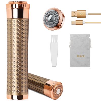 BLIBEE Upgrade Facial Hair Removal for Women, Rechargeable Hair Removal Device, Painless Face Electric Razor/Shaver for Lip, Arms, Face, Peach Fuzz (Coppery)
