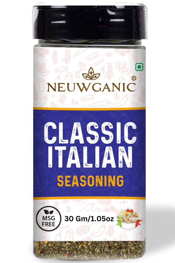 Neuwganic - Classic Italian Seasoning - Authentic Italian Herb Blend - Versatile Italian Powder for Pasta, Pizza, Salads & More - Including Oragano, Chilli Flakes, Thyme, Etc. - 30 Gm