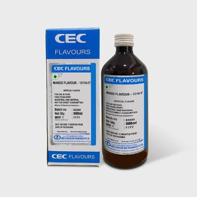 CEC Mango Flavour Essence 13114-17 | Premium Food Flavouring Agent for Cakes, Ice Creams, Desserts, Beverages & More | 500ml Concentrated Mango Essence for Baking & Cooking