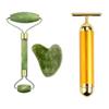 2025 Facial Massager Jade Roller & Gua Sha Tool Natural Himalayan Stone For Face Neck Healing Skin Wrinkles & T Shape Gold Energy Beauty Bar Electric Vibration Facial Massage Combo Offer view 1