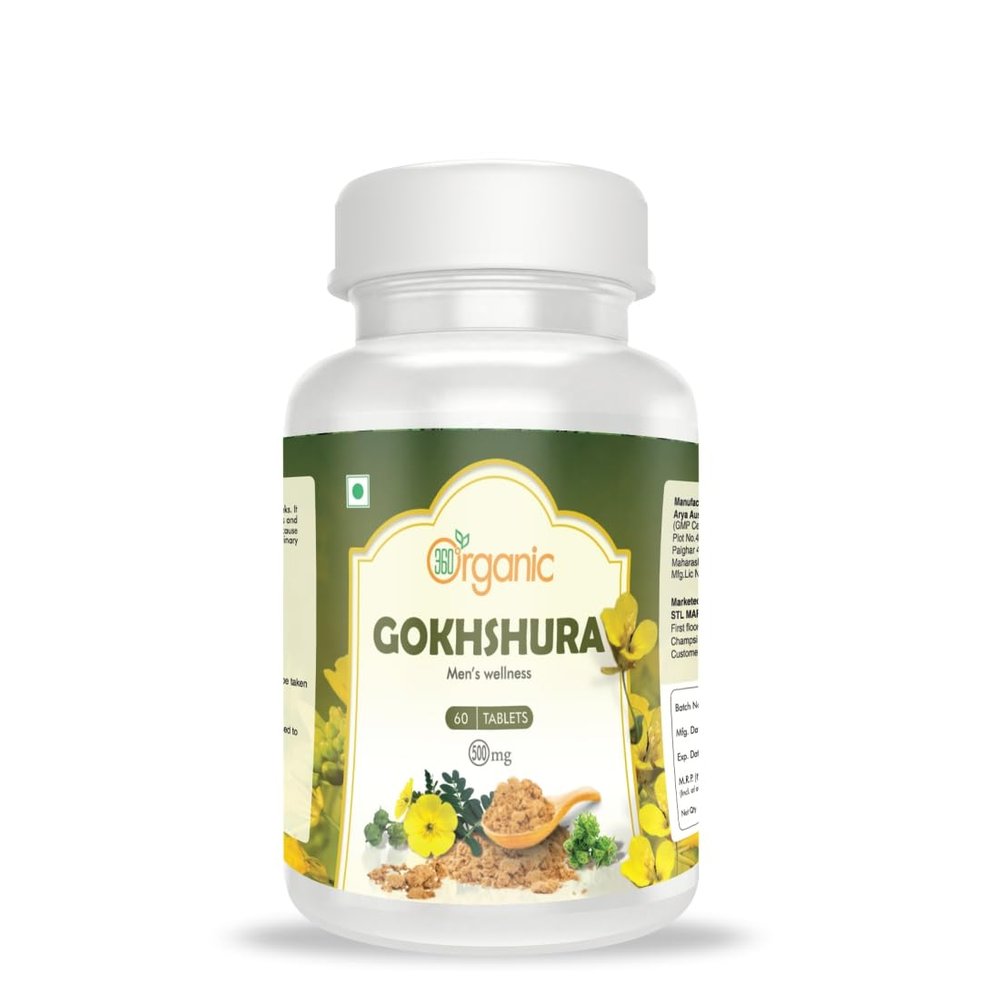 360 DEGREEORGANIC Gokshura (Tribulus terrestris) Tablets Herbal Supplement 500mg