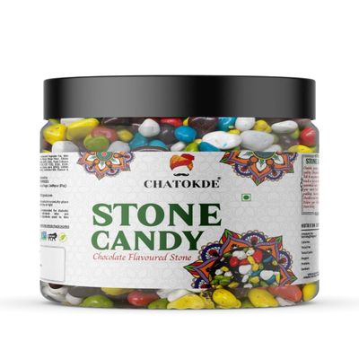 CHATOKDE Milk Stone Candy | Rock Candy | Rock Shape Chocolate | Choco Rocks - Jar Pack (350g (Pack of 1))