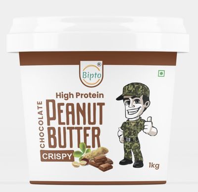 BIPTO Chocolate Peanut Butter Crispy 1Kg| High Protein Peanut Butter