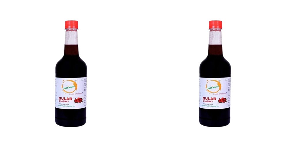 DOLATAS Refreshing Gulab Rose Sharbat  Pack of 2 (700ml)