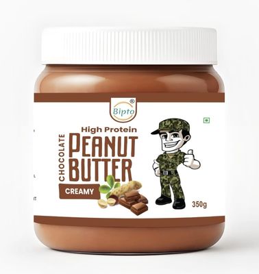 BIPTO Chocolate Peanut Butter Creamy 350g| High Protein Peanut Butter