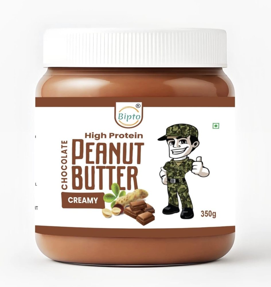 BIPTO Chocolate Peanut Butter Creamy 350g| High Protein Peanut Butter