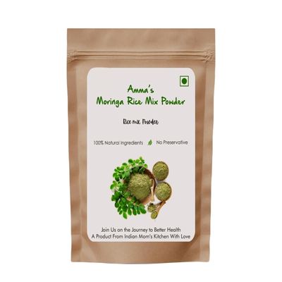 Ammas Moringa Rice Mix Powder  100% Natural, No Preservatives  Nutritious Homemade Moringa Powder for Rice | Rich in Iron & Antioxidants | Instant South Indian Mix for Healthy Meals (200g)